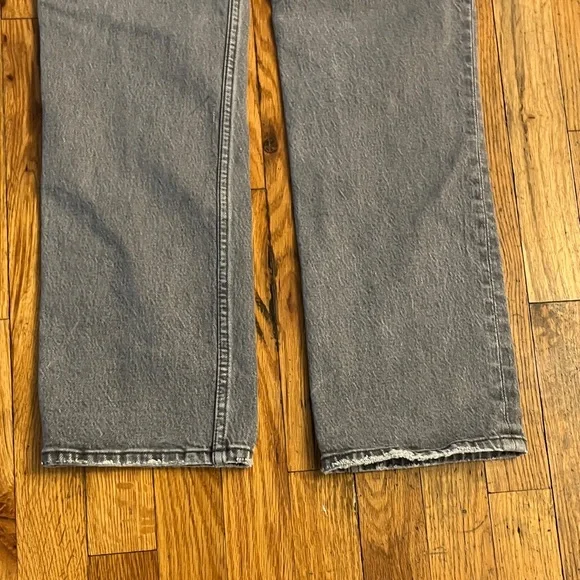 Abercrombie & Fitch Grey Denim Jeans-90s straight high rise size 00 - Picture 8 of 9